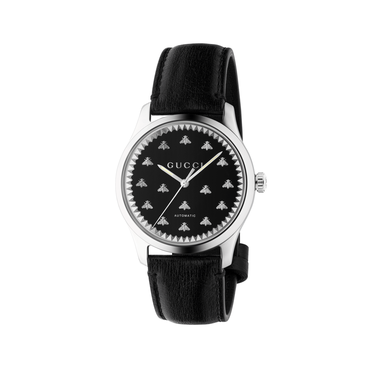 Gucci G-Timeless Black Onyx Dial Stainless Steel Mens Automatic Watch YA126286