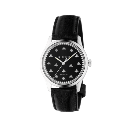 Gucci G-Timeless Black Onyx Dial Stainless Steel Mens Automatic Watch YA126286