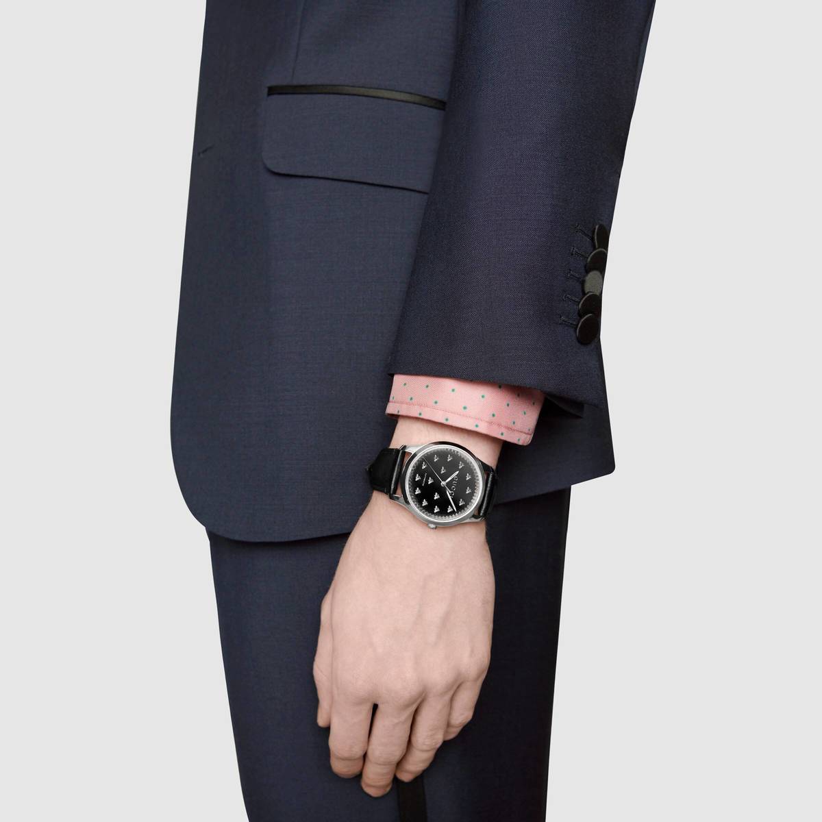 Gucci G-Timeless Black Onyx Dial Stainless Steel Mens Automatic Watch YA126286