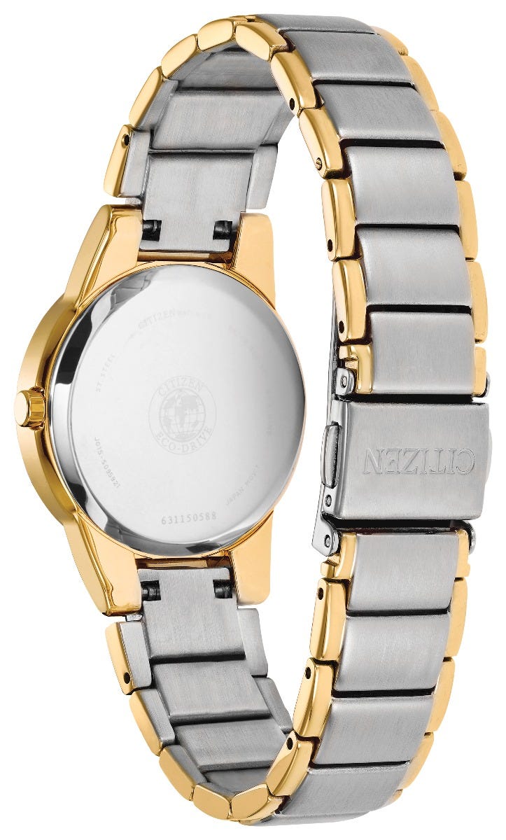 Citizen Eco-Drive Axiom Diamond Set Mother of Pearl Dial Two Tone Womens Watch GA1054-50D