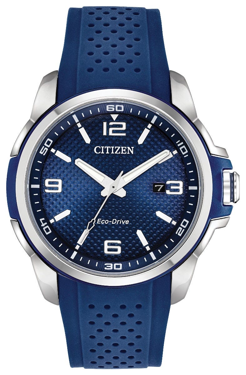 Citizen Eco-Drive AR Blue Dial Stainless Steel Mens Watch AW1158-05L