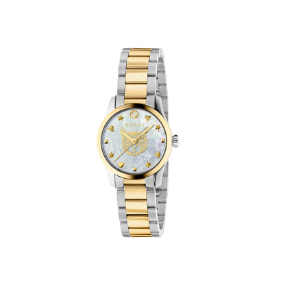 Gucci G-Timeless Feline Mother of Pearl Dial Two Tone Womens Quartz Watch YA1265012