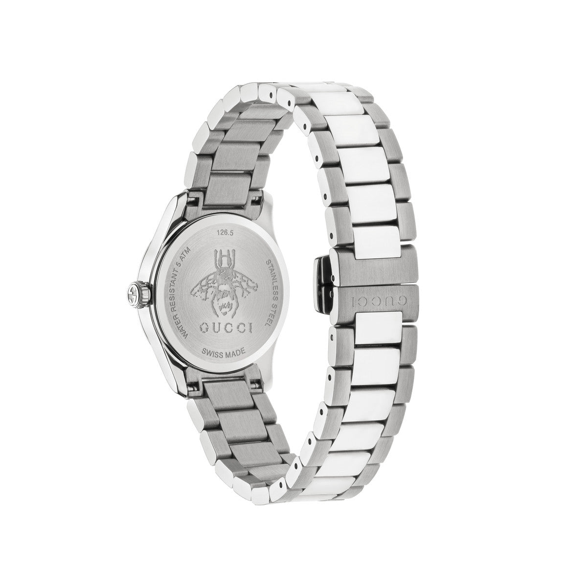 Gucci G-Timeless Feline Pink Mother of Pearl Dial Stainless Steel Womens Quartz Watch YA1265013