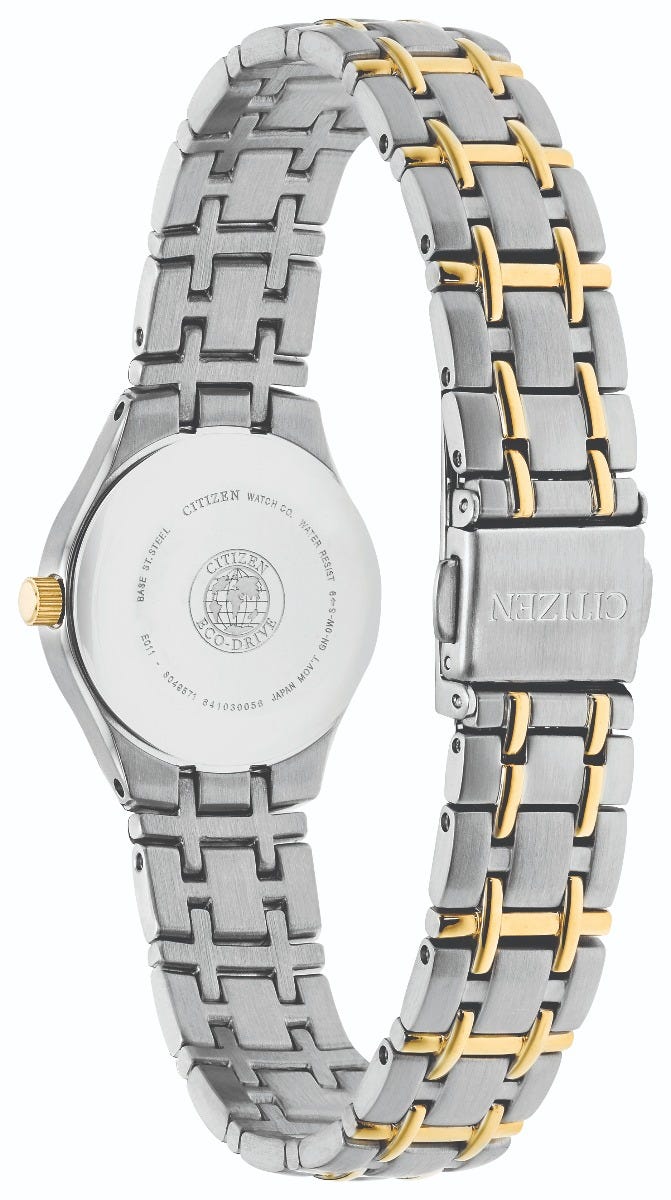 Citizen Eco-Drive Silhouette White Dial Two Tone Womens Watch EW1264-5CA