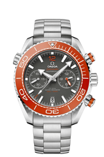 Omega Seamaster Planet Ocean 600M Co-Axial Master Chronometer Mens Grey Dial Orange Bezel Stainless Steel Chronograph Wristwatch 21530465199001