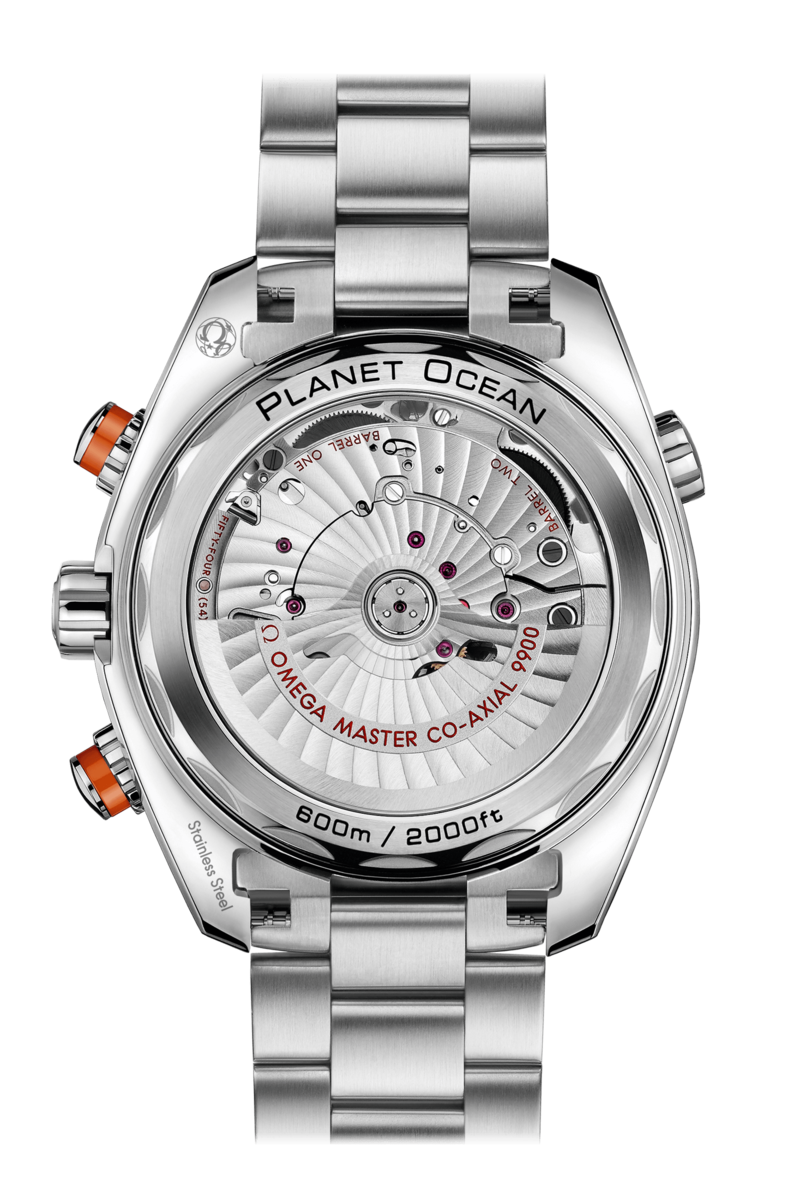 Omega Seamaster Planet Ocean 600M Co-Axial Master Chronometer Mens Grey Dial Orange Bezel Stainless Steel Chronograph Wristwatch 21530465199001