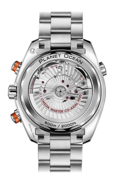 Omega Seamaster Planet Ocean 600M Co-Axial Master Chronometer Mens Grey Dial Orange Bezel Stainless Steel Chronograph Wristwatch 21530465199001
