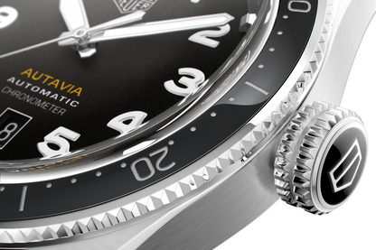 TAG Heuer Autavia Brown Black Dial Calibre 5 Chronometer Stainless Steel Mens Watch WBE5114.EB0173