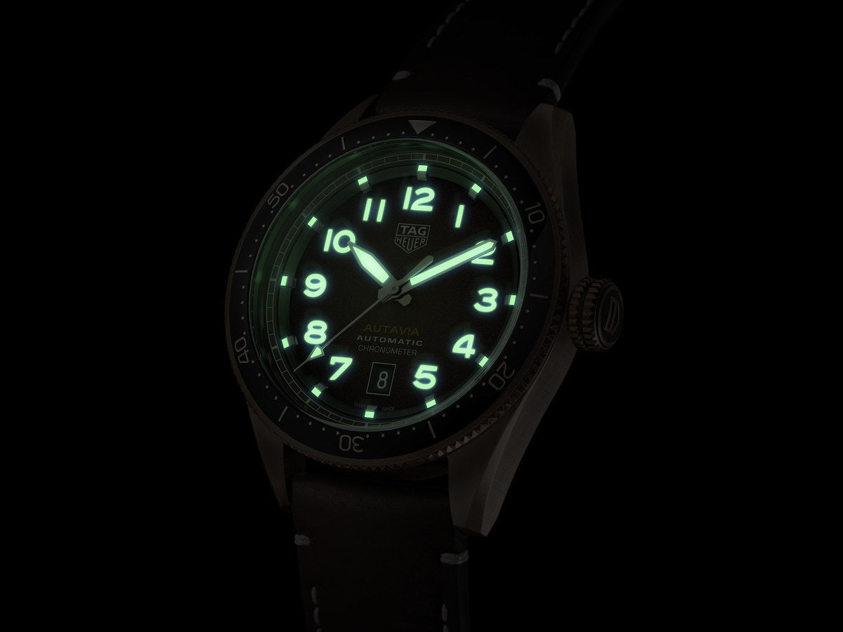 TAG Heuer Autavia Brown Dial Calibre 5 Chronometer Bronze Case Mens Watch WBE5191.FC8276