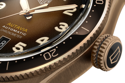TAG Heuer Autavia Brown Dial Calibre 5 Chronometer Bronze Case Mens Watch WBE5191.FC8276