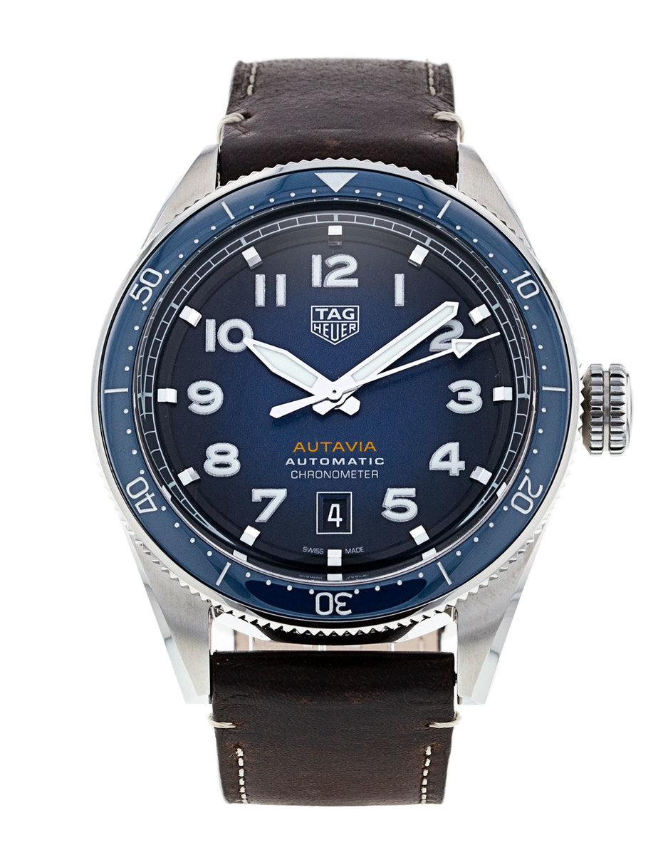 TAG Heuer Autavia Blue Dial Calibre 5 Chronometer Stainless Steel Mens Watch WBE5116.FC8266