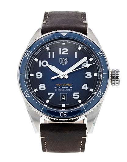 TAG Heuer Autavia Blue Dial Calibre 5 Chronometer Stainless Steel Mens Watch WBE5116.FC8266