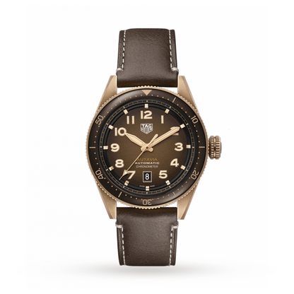TAG Heuer Autavia Brown Dial Calibre 5 Chronometer Bronze Case Mens Watch WBE5191.FC8276