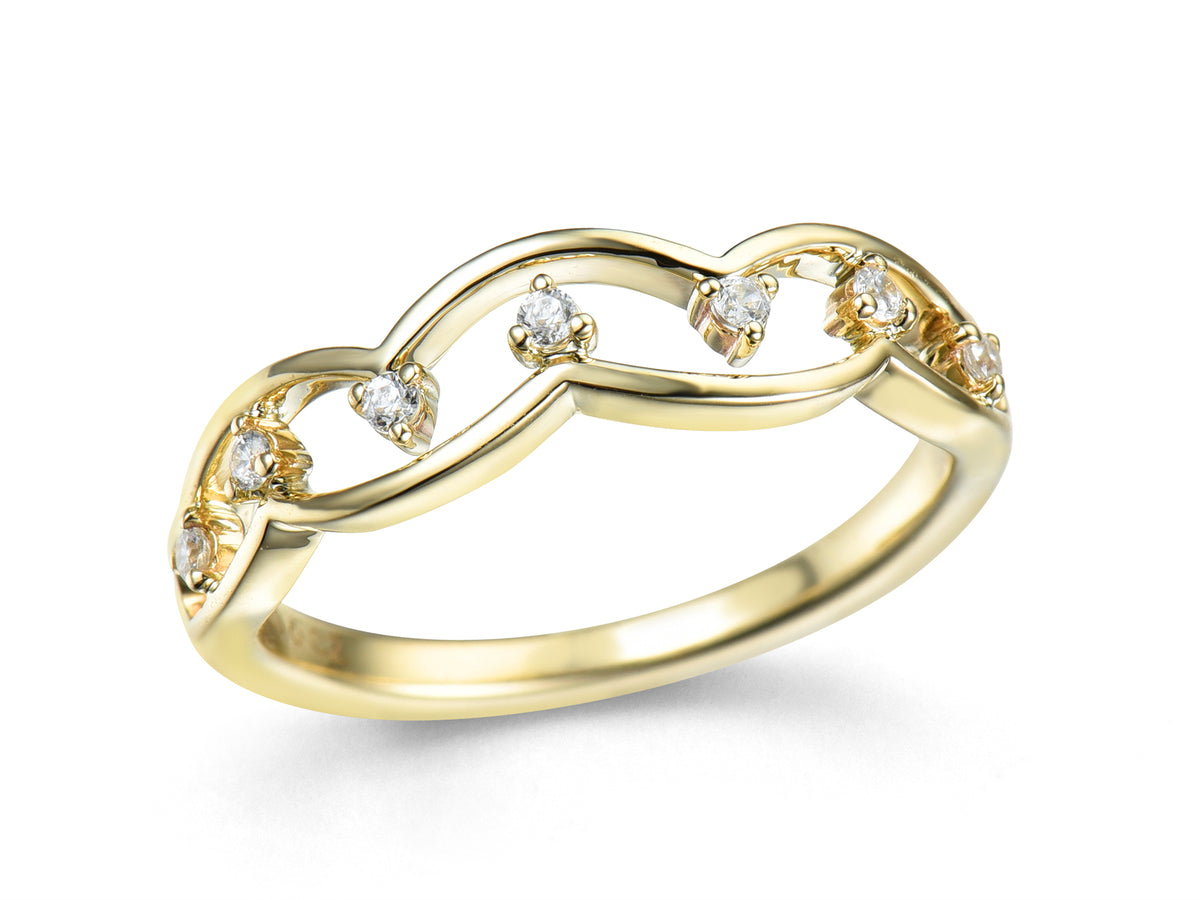 9ct Gold Openwork Diamond Set Dress Ring