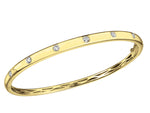 9ct Gold Oval Hinged Drill Set/Swiss Set Diamond Bangle