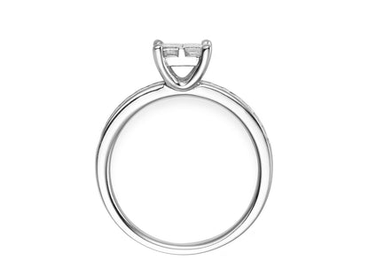 18ct White Gold Princess Cut Diamond Set Fancy Cluster Ring