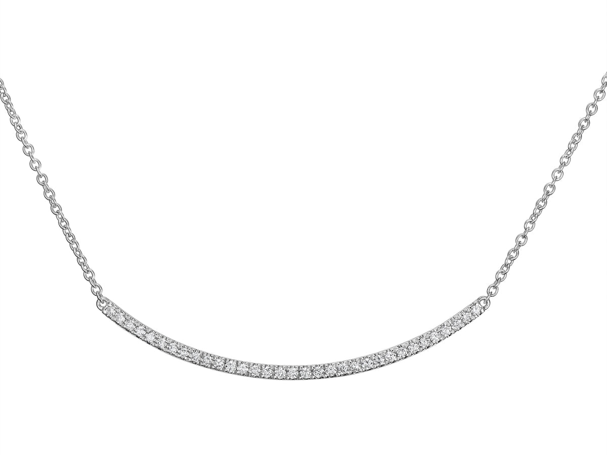 18ct White Gold Diamond Set Line Necklace