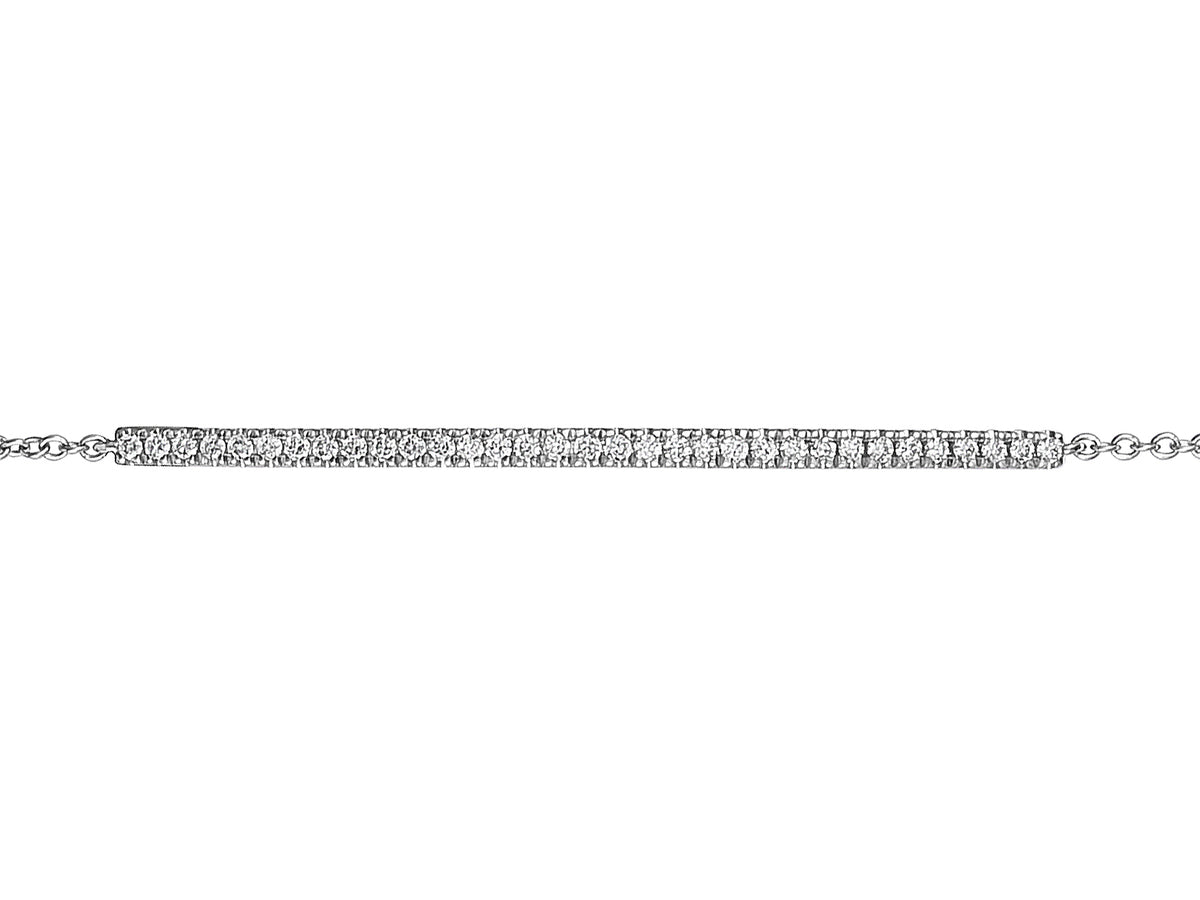 18ct White Gold Diamond Set Line Bracelet