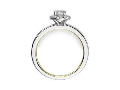 18ct Yellow & White Gold Diamond Set Halo Cluster Ring