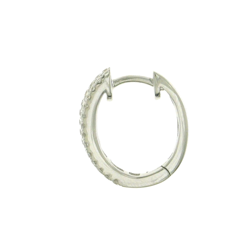 18ct White Gold Three Row Claw Set Diamond Hoop Earrings
