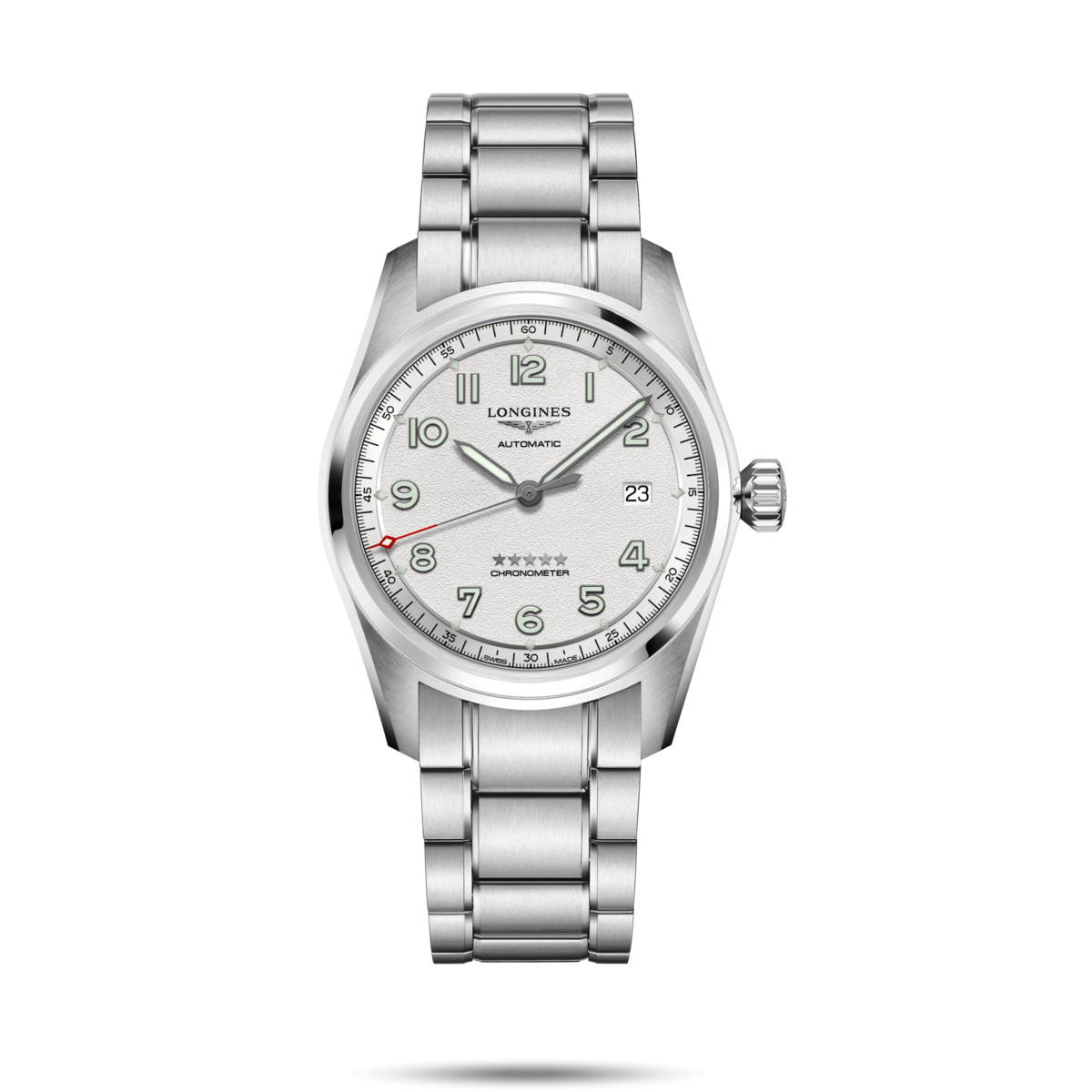 Longines Spirit Silver Dial Stainless Steel Mens 40mm Watch L38104736