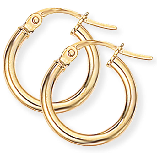 9ct Gold Plain Polished Hoop Earrings