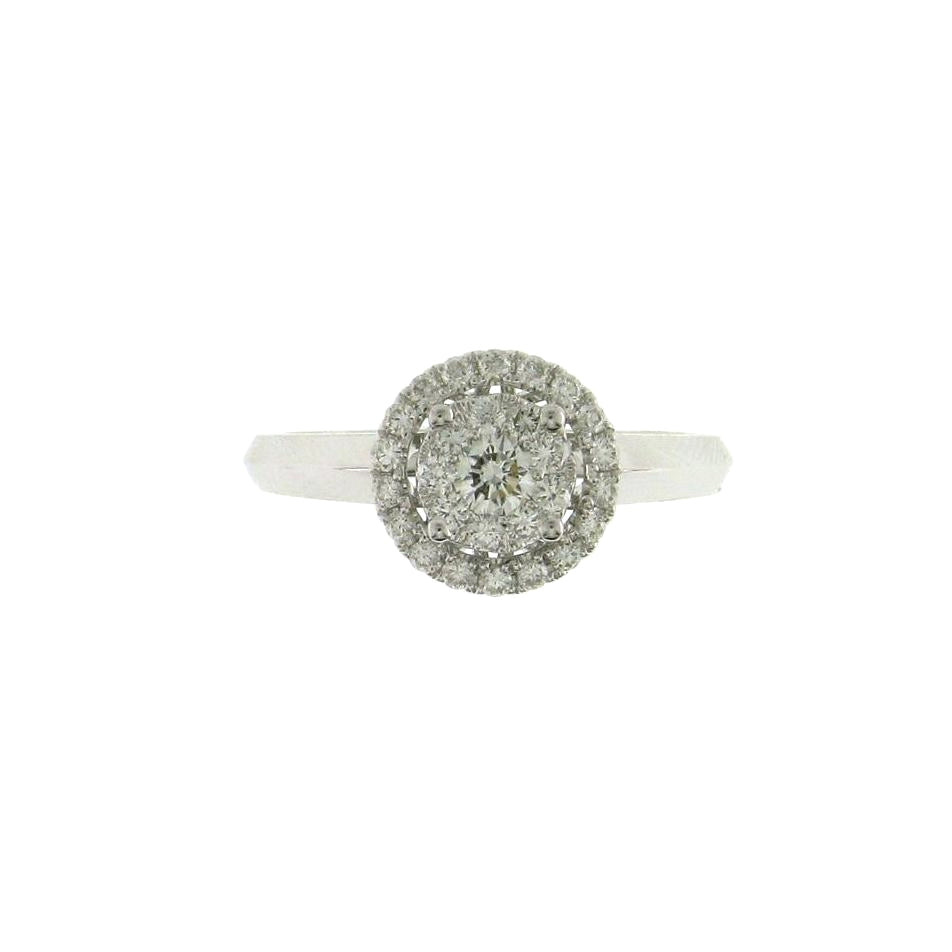 18ct White Gold Multi Diamond Set Cluster Ring