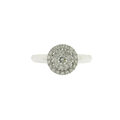 18ct White Gold Multi Diamond Set Cluster Ring