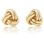 9ct Gold Two Row Polished Knot Stud Earrings