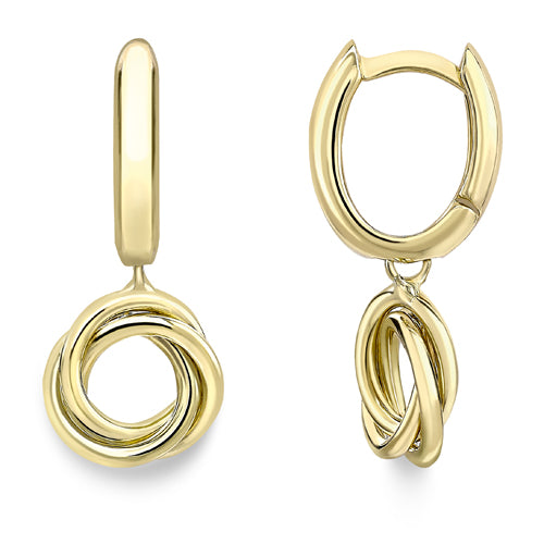 9ct Gold Huggy Knot Drop Earring