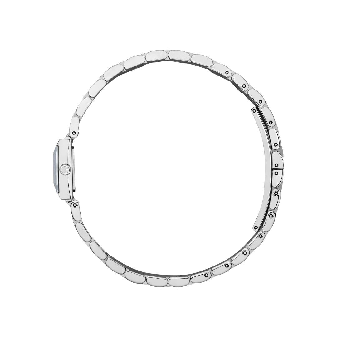 Gucci G-Frame Black Diamond Set Dial Stainless Steel Womens Quartz Watch YA128507