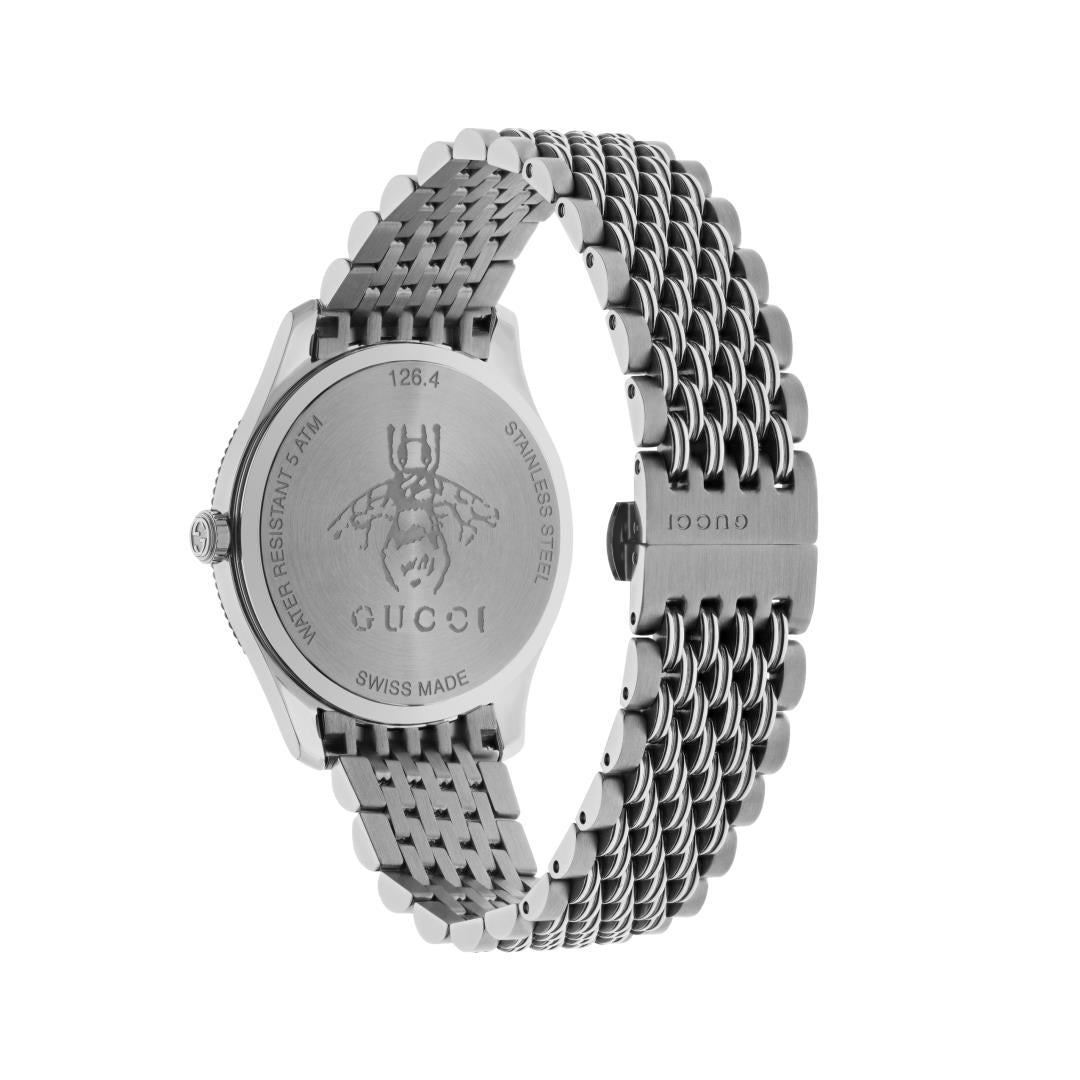 Gucci G-Timeless Silver Dial Slim Bee Stainless Steel Unisex Quartz Watch YA1264153