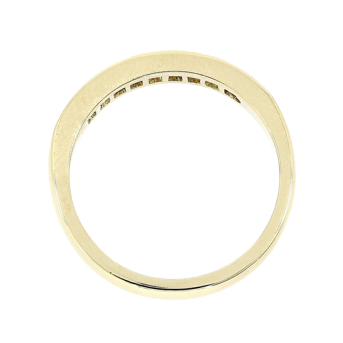 18ct Gold Princess Cut Ruby & Diamond Channel Set Half Eternity Ring