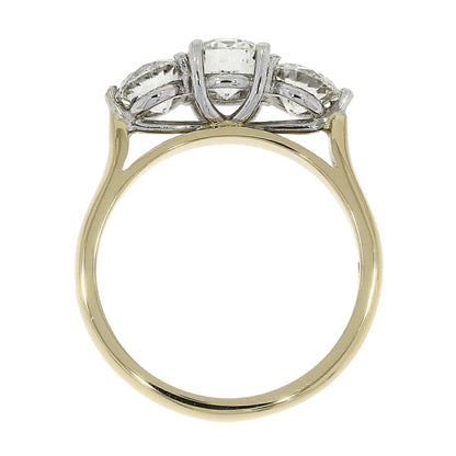 18ct Gold Three Stone Graduated Diamond 1.51ct Claw Set Trilogy Ring