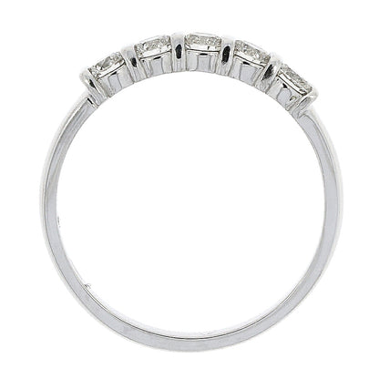 Platinum Bar Set Diamond 0.60ct Five Stone Half Eternity Ring