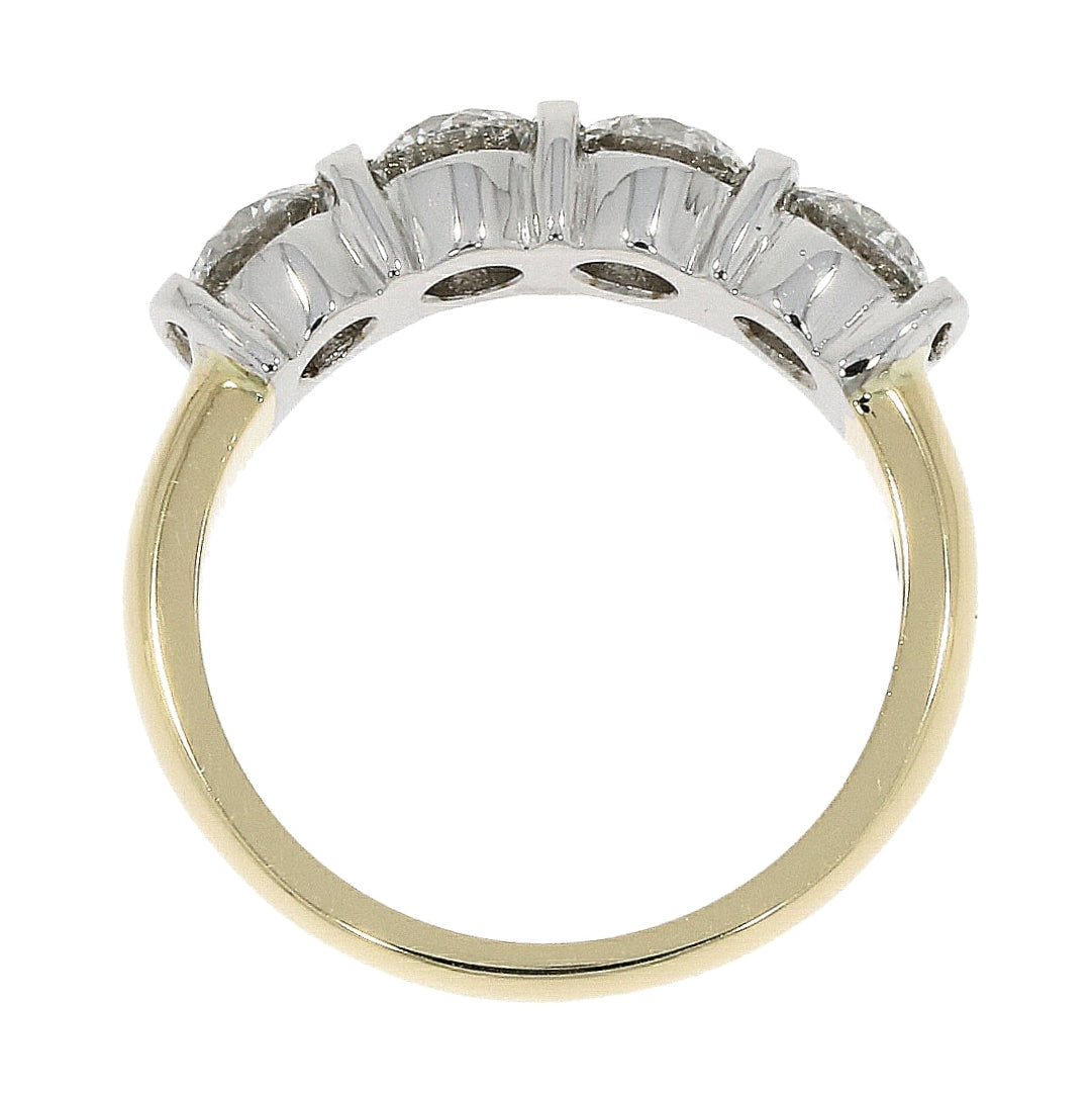 18ct Gold Bar Set Diamond 1.67ct Four Stone Half Eternity Ring
