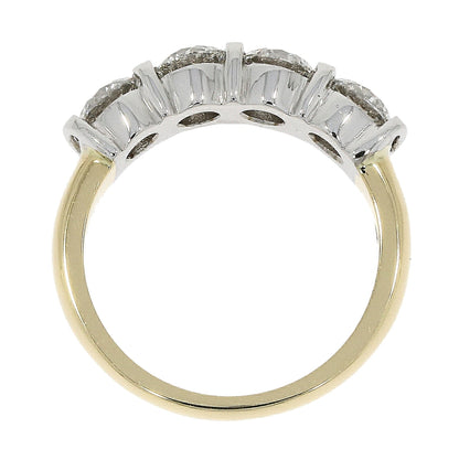 18ct Gold Bar Set Diamond 1.67ct Four Stone Half Eternity Ring