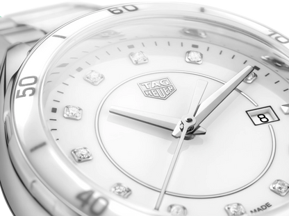 TAG Heuer Formula 1 Stainless Steel & White Ceramic Diamond Set Womens Quartz Watch WBJ141AD.BA0974