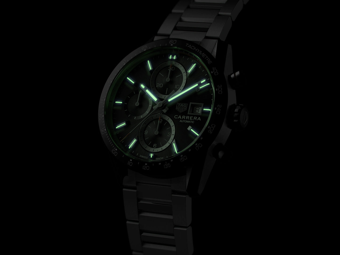 TAG Heuer Carrera Calibre 16 Black Dial Stainless Steel Mens Chronograph Watch CBM2110.BA0651