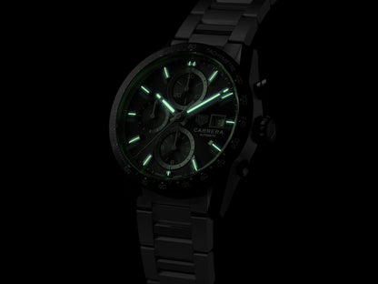 TAG Heuer Carrera Calibre 16 Black Dial Stainless Steel Mens Chronograph Watch CBM2110.BA0651