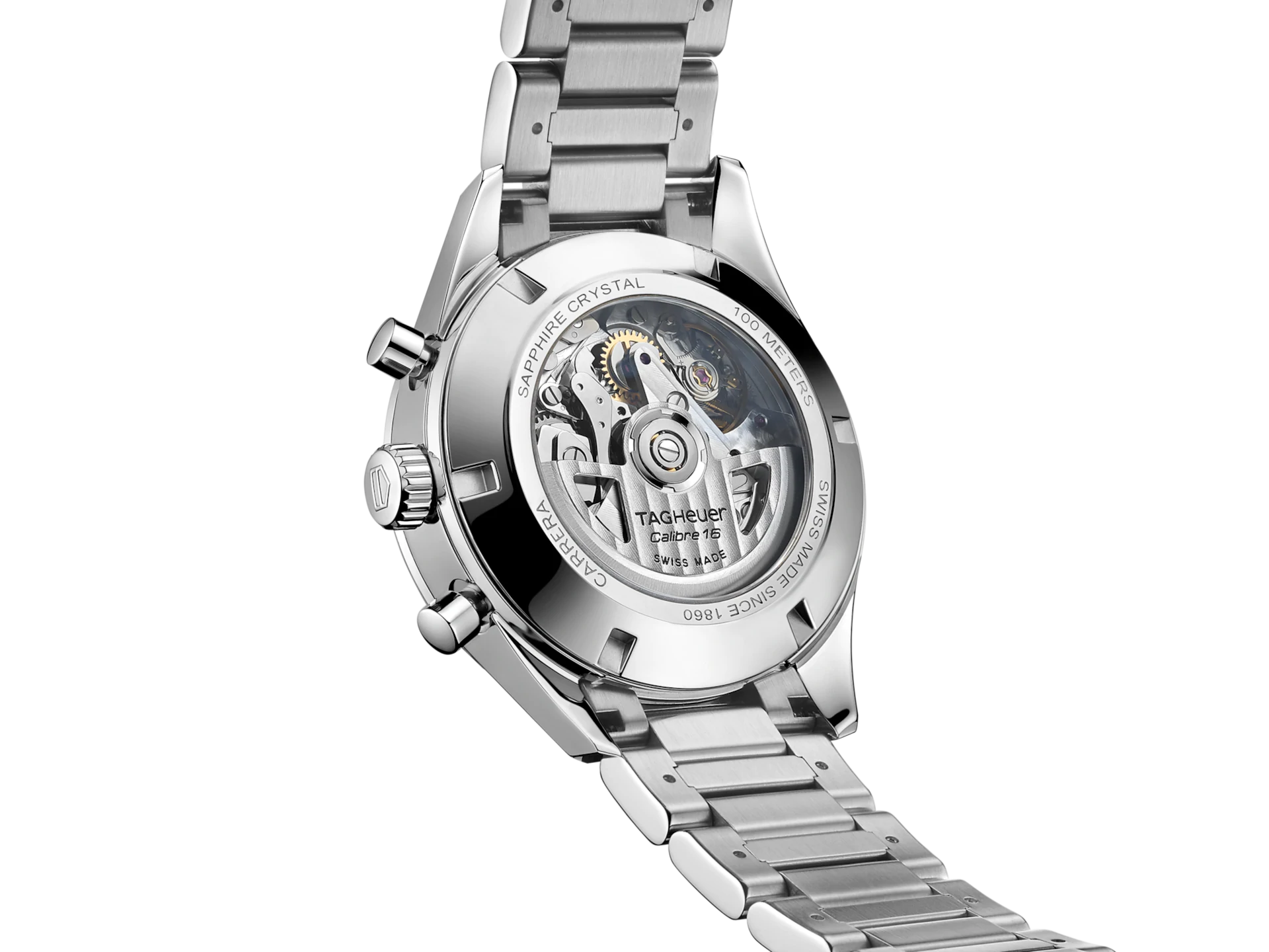 TAG Heuer Carrera Calibre 16 Black Dial Stainless Steel Mens Chronograph Watch CBK2110.BA0715