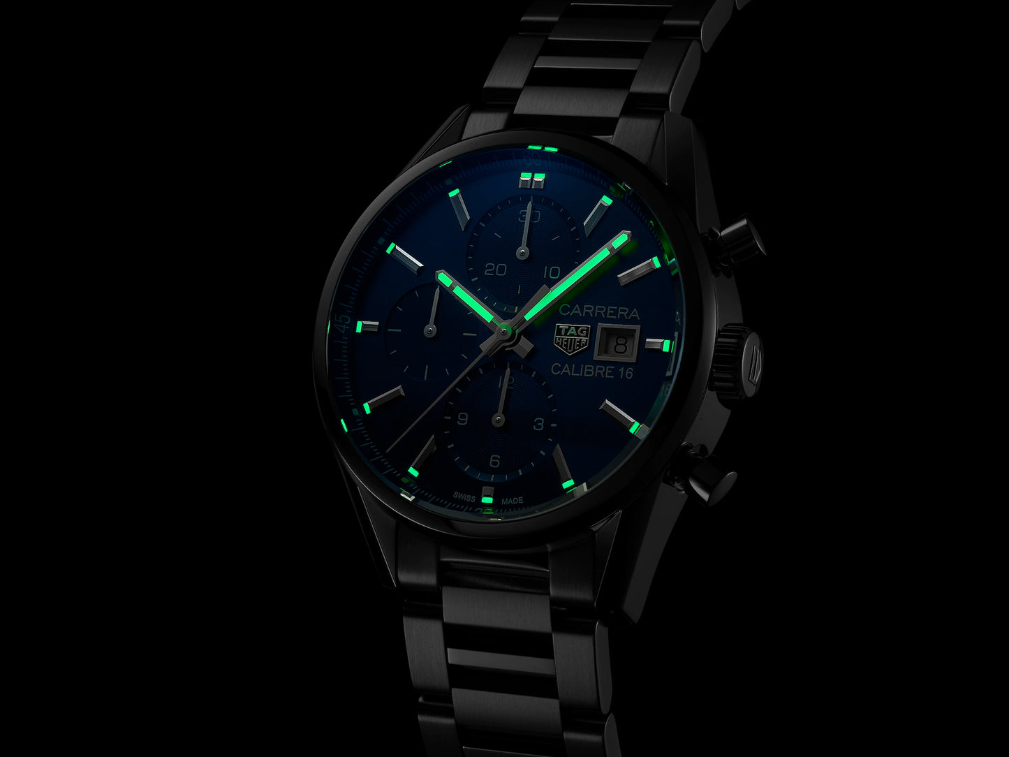 TAG Heuer Carrera Calibre 16 Blue Dial Stainless Steel Mens Chronograph Watch CBK2112.BA0715