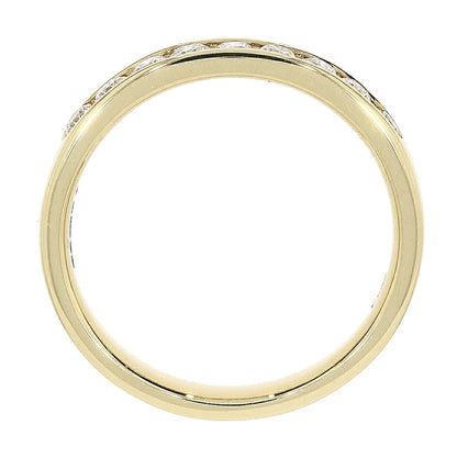 18ct Gold 9 Stone Diamond Channel Set Half Eternity Ring 