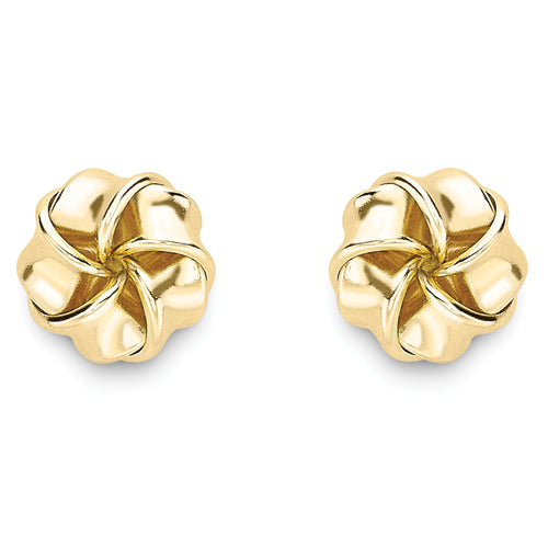 9ct Gold Polished Knot Stud Earrings