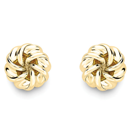 9ct Gold Polished Knot Stud Earrings