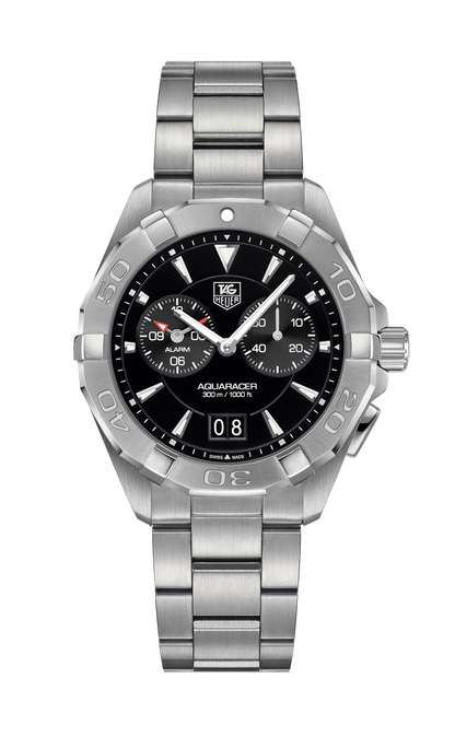 TAG Heuer Aquaracer Black Dial Stainless Steel Mens Quartz Alarm Watch WAY111Z.BA0928