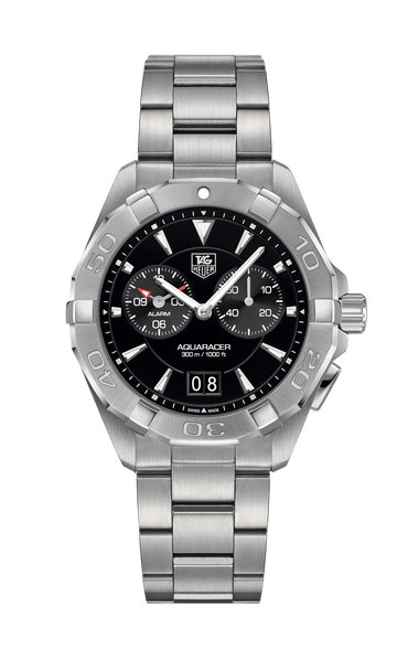 TAG Heuer Aquaracer Black Dial Stainless Steel Mens Quartz Alarm