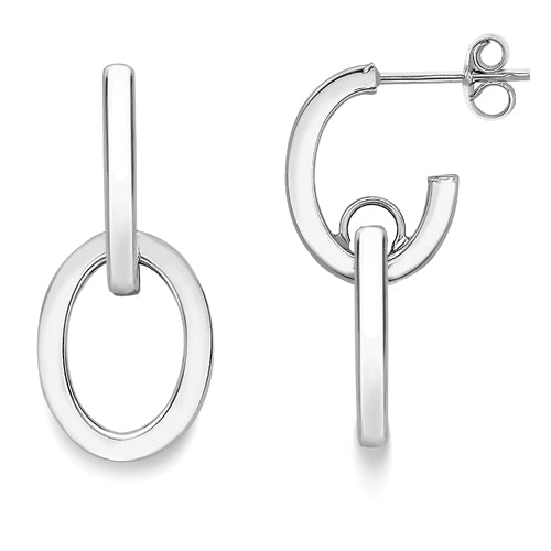 9ct White Gold Double Loop Hoop Earrings – TB Mitchell
