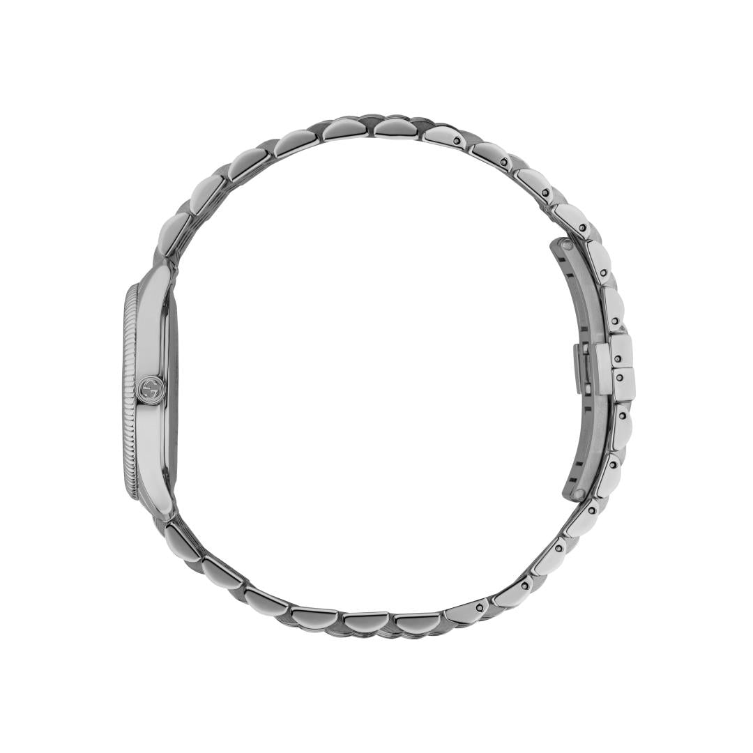 Gucci G-Timeless Silver Dial Slim Bee Stainless Steel Womens Quartz Watch YA1265019