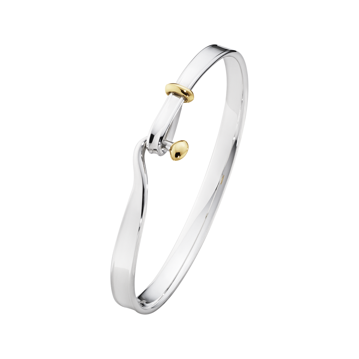 Georg Jensen TORUN Sterling Silver & Gold Bangle (large) 20000546000L